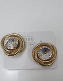 Orecchini donna di byba bijoux clips con cristallo / clips con resina rosata