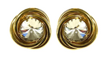 Orecchini donna di byba bijoux clips con cristallo / clips con resina rosata