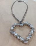 collana donna di trik bijoux cuore aegento e perle