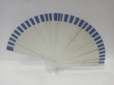Ventaglio made in Italy con paesaggio azzurro/blu/ arancio