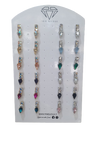 Orecchini donna di trik bijoux pendente con goccia colorata boreale/ cristallo/ azzurro opaco/ oro/ verde/ oro rosa/nero/ fucsia/ rosa/ perla