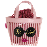 Busta XL con manici rosa be chic cod. 64766 rosa/ bianco