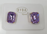 Orecchini donna di byba bijoux Queen Clips cristallo/ bianco/ rosa/ verde/lilla/ rosso/ nero/ fucsia