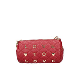 Borsa a tracolla donna love to love LO242 petrol/ nero/ rosso/ taupe