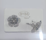 orecchini a clip fiore con cristalli di byba bijoux