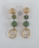 orecchini clip con pendente perla verde byba bijoux