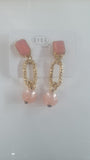 orecchini clip pendenti in rosa e oro di byba bijoux