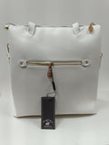 borsa donna a spalla/ tracolla di beverly hills polo club bh-3640 bianco/ azzurro