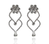 Orecchini donna di trik bijoux fiore e cuore oro / argento