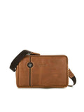 tracolla/pochette uomo di beverly hills polo club bh-389 blu/  brandy / marrone/nero