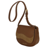 Camomilla milano borsa tracolla patta S Emma marrone/ off white