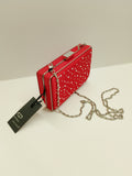 Borsa cerimonia rossa con strass argento