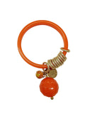Bracciale in resina con Swarovski e charm GIALLO/ARANCIONE