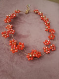 Collana Floreale BIANCO/ARANCIONE