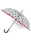 Ombrello HAPPY RAIN pois neri e bordo rosso