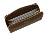 Portafoglio zip L bree di camomilla milano verde/ rosa/ nero