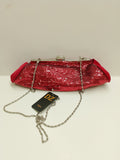 Clutch rossa paiettata ROSSA con catena argento