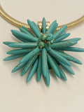 Collana Floreale in resina turchese
