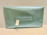 Borsa cerimonia di Trik Bijoux piatta con patta AZZURRO CHIARO