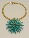 Collana Floreale in resina turchese