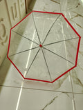 Ombrello a Cupola trasparente bordo ROSSO