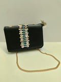 Borsa cerimonia di Gemir BLU SCURA con strass boreali
