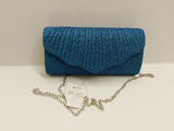 Borsa cerimonia glitter con patta di Gemir BLU/NERA