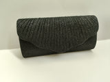 Borsa cerimonia glitter con patta di Gemir BLU/NERA