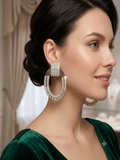 Orecchini di TRIK BIJOUX Swarovski argento ovali con clip