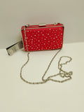 Borsa cerimonia rossa con strass argento
