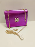Borsa cerimonia tracolla magenta con gioiello di Trik Bijoux