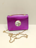 Borsa cerimonia a tracolla magenta e gioiello di Trik Bijoux