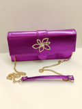 Borsa cerimonia magenta con gioiello e patta di Trik Bijoux