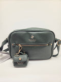 borsa a tracolla donna beverly hills poolo club bh-4356 rosso/ verde/ cuoio/nero