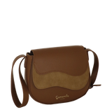 Camomilla milano borsa tracolla patta S Emma marrone/ off white