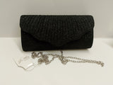 Borsa cerimonia glitter con patta di Gemir BLU/NERA