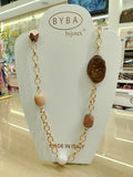 Collana Byba con pietra marmorizzata in montatura oro
