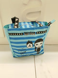 Borsa a spalla a righe azzurre e bianche della linea Bad Alice