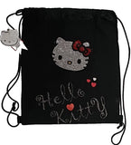 Borsa sacco a coulisse nera di Hello Kitty
