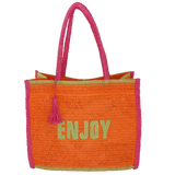 BORSA MARE M CROCHET COLORFUL di camomilla Milano ARANCION/ROSA/LILLA