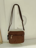 Borsa a tracolla donna di Beverly Hills polo Club BH-4604 bordeaux/cuoio
