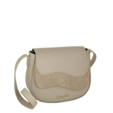 Camomilla milano borsa tracolla patta S Emma marrone/ off white