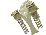 Orecchini di TRIK BIJOUX A CLIP SWAROVSKI ARGENTO E PIETRA BIANCA OPACA