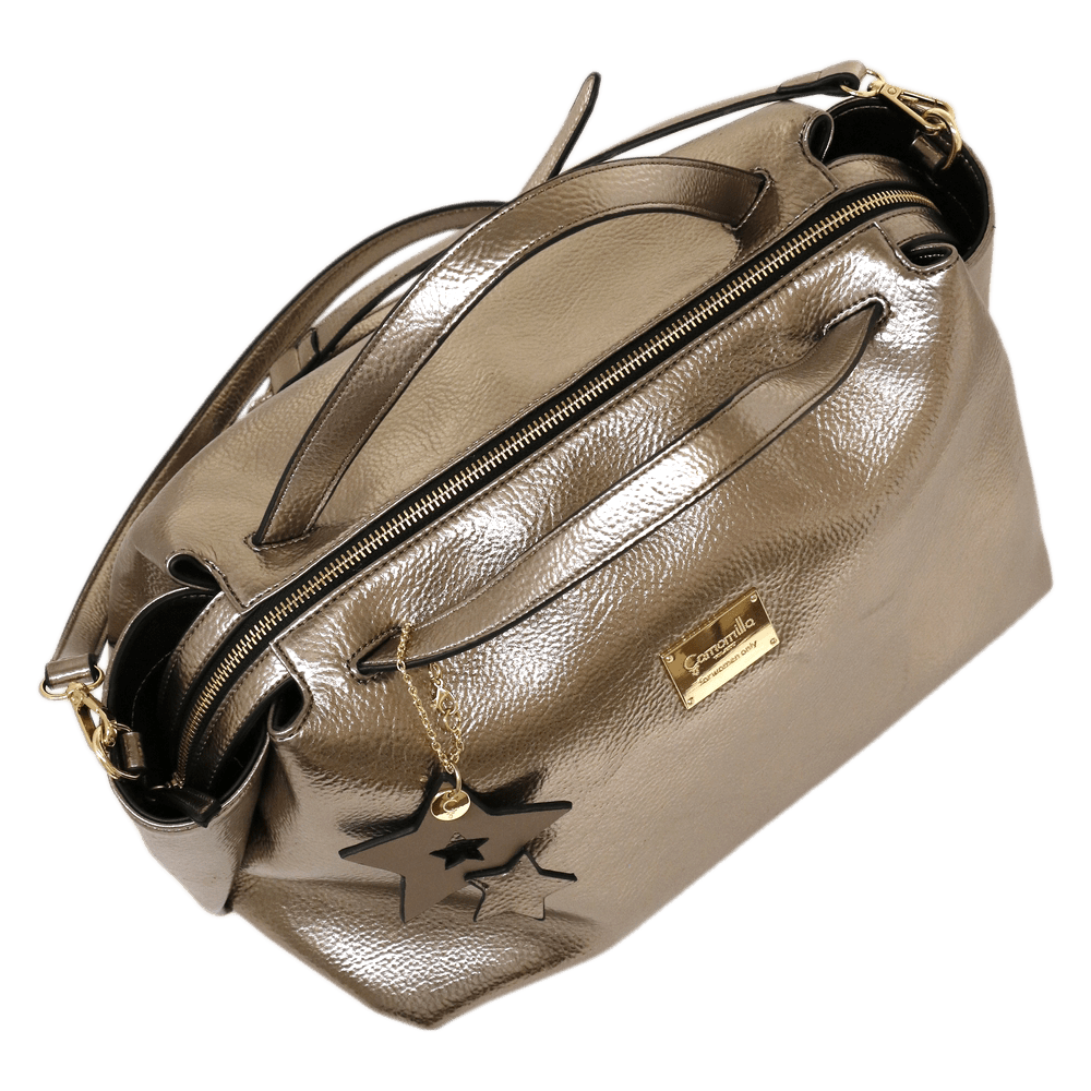 Borsa a bauletto donna di camomilla milano cod. 61064 Panna/ oro/ nero –  Bagus Parfum