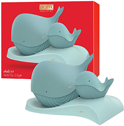 Cofanetto Trucco Grande Whale PUPA MAKE UP KIT - Face/Eyes/Lips - Celeste / Rosa / Rosso / Bianco