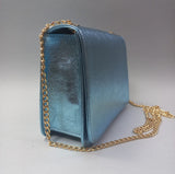 Borsa trik bijoux lucida con catenina oro di colore lilla/ verde chiaro/ verde tiffany/ celeste