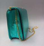 Borsa trik bijoux lucida con catenina oro di colore lilla/ verde chiaro/ verde tiffany/ celeste