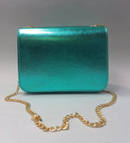 Borsa trik bijoux lucida con catenina oro di colore lilla/ verde chiaro/ verde tiffany/ celeste
