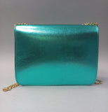 Borsa trik bijoux lucida con catenina oro di colore lilla/ verde chiaro/ verde tiffany/ celeste