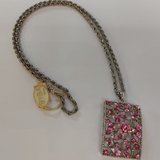 Byba Bijoux Collana Ciondolo Cristalli Rosa